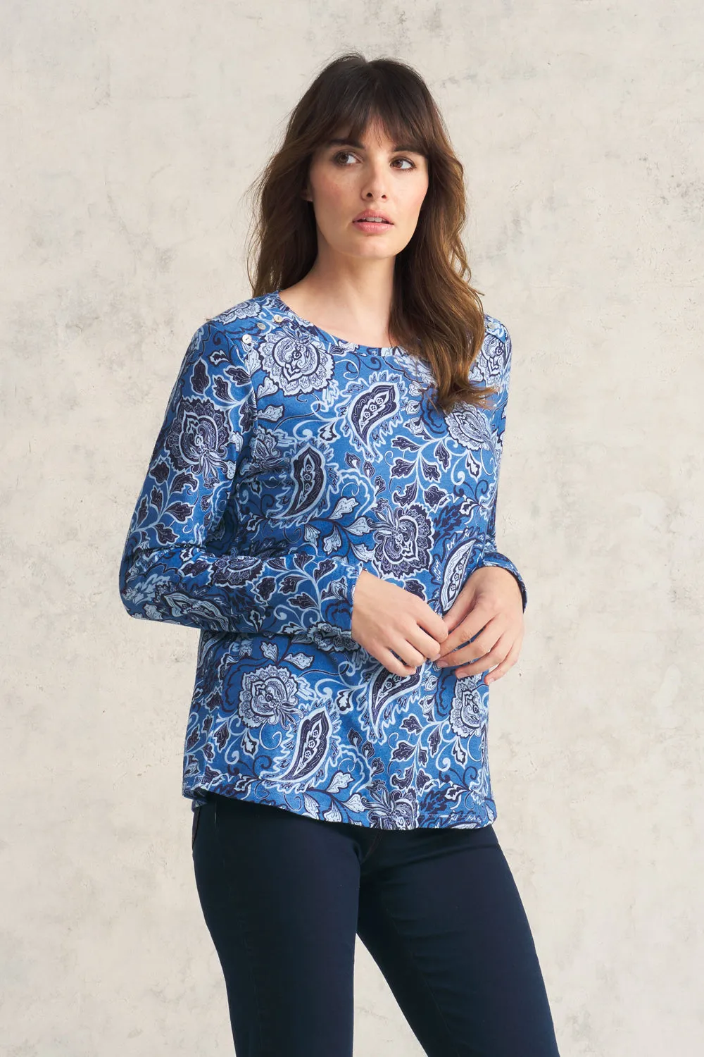 Abstract Paisley T-Shirt - Blue Paisley