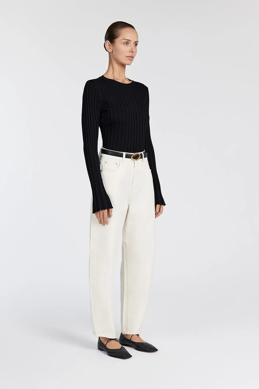 ADA BLACK LONG SLEEVE KNIT TOP