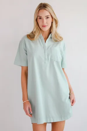 All The Time Mint Shirt Dress