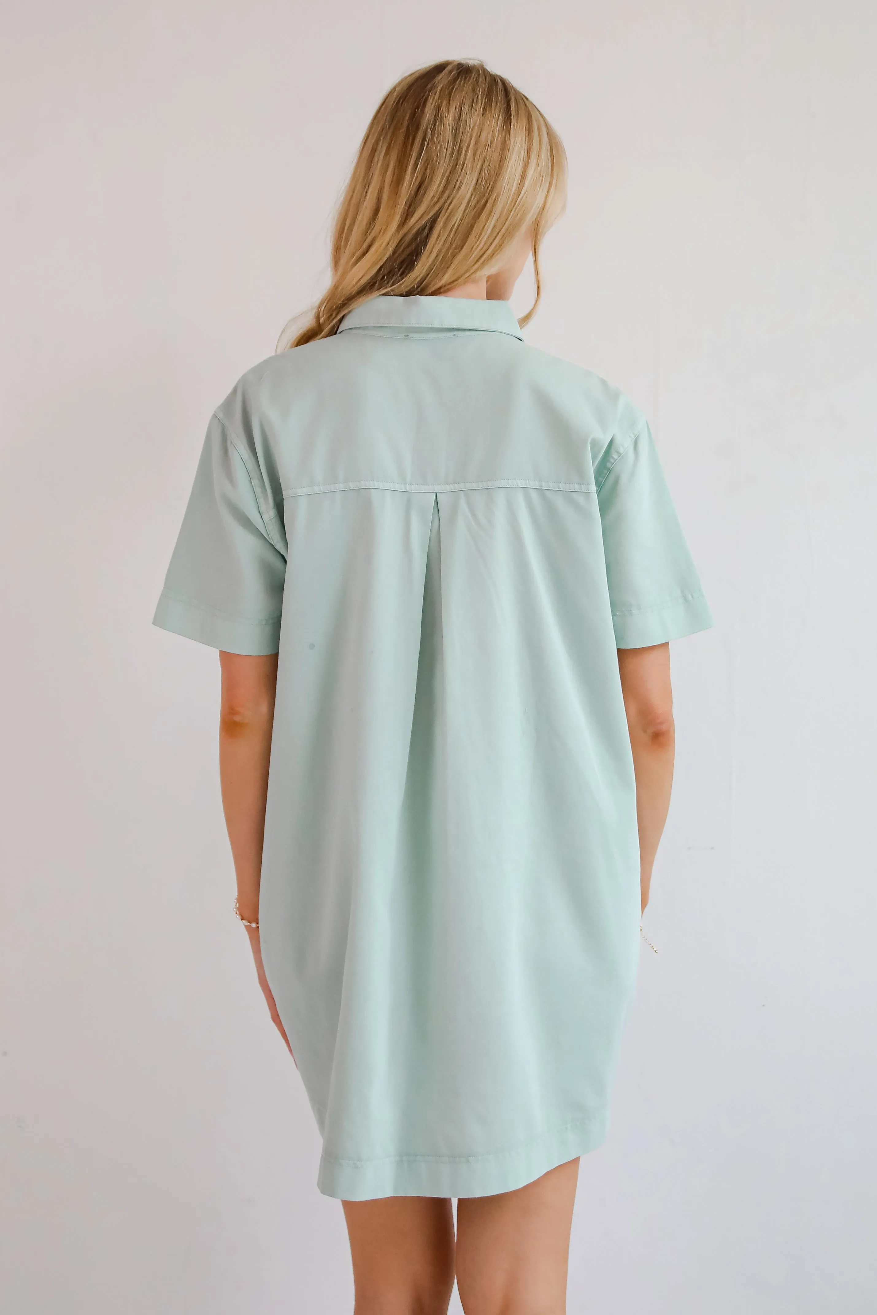 All The Time Mint Shirt Dress