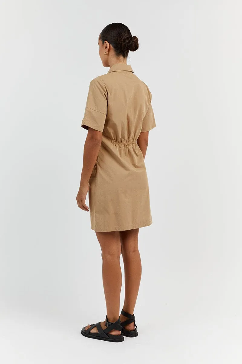 ALLISON WHEAT COTTON MINI DRESS