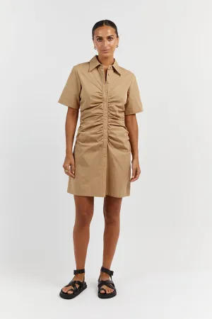 ALLISON WHEAT COTTON MINI DRESS
