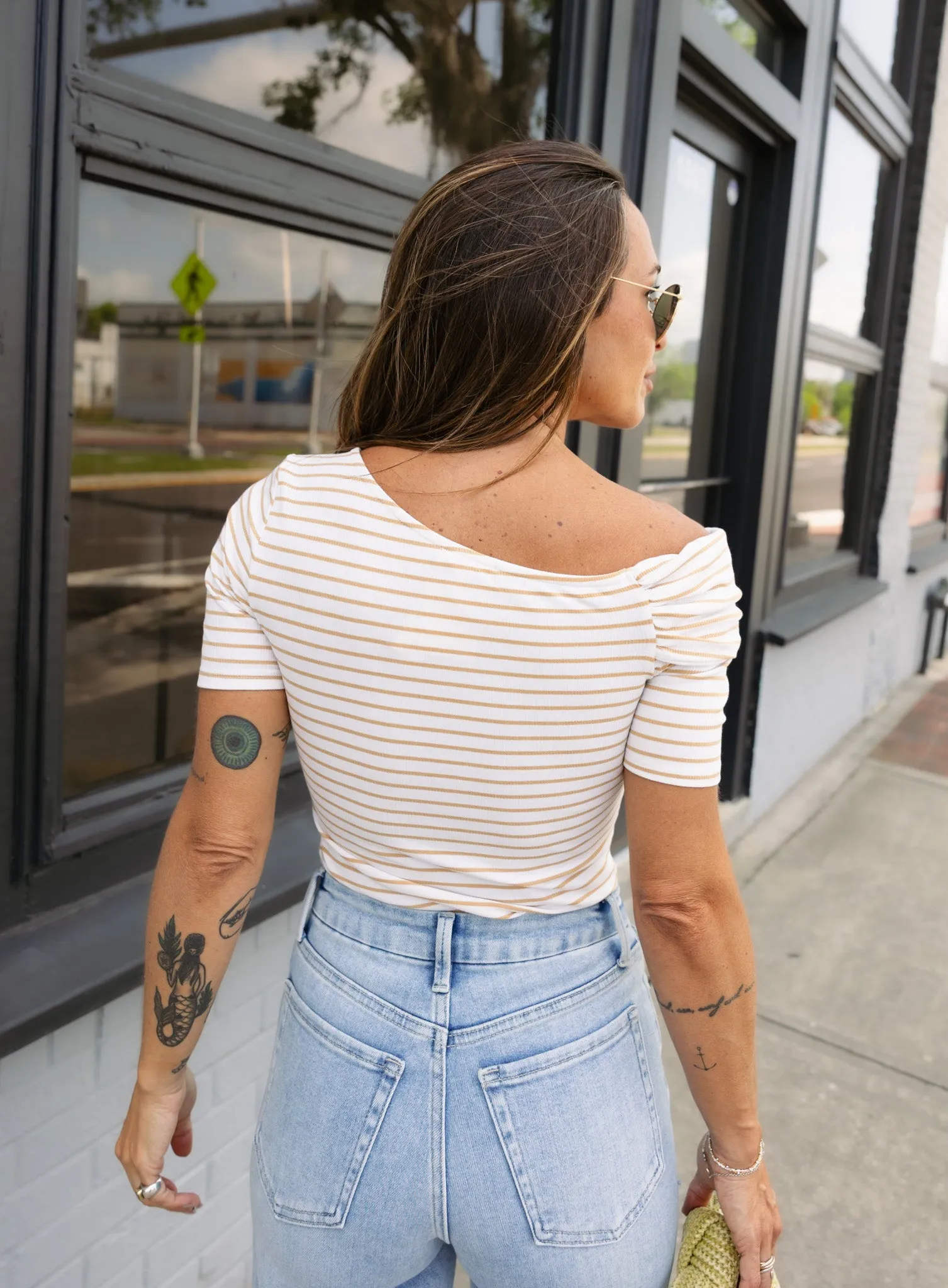 Amara Off Shoulder Striped Top