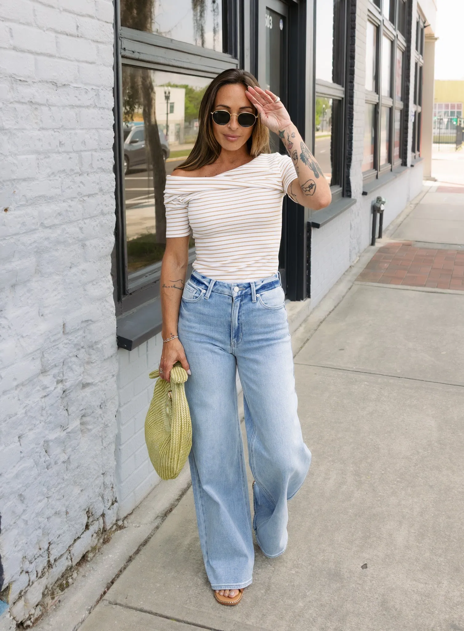 Amara Off Shoulder Striped Top