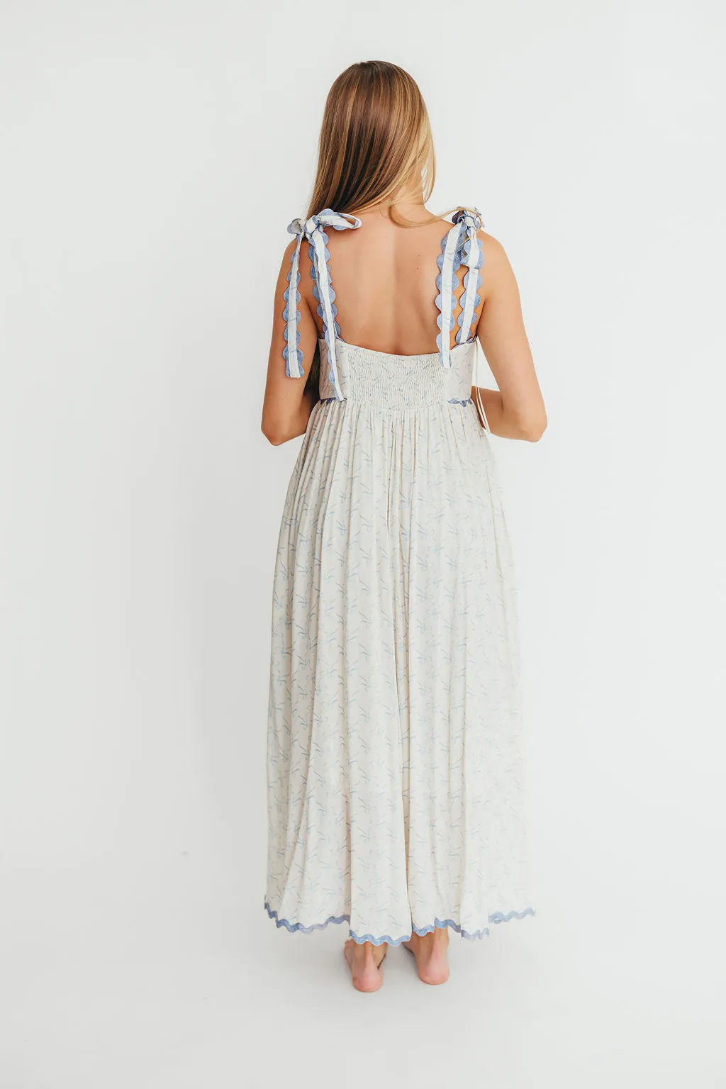 Amber Maxi Dress in Baby Blue - Nursing Friendly
