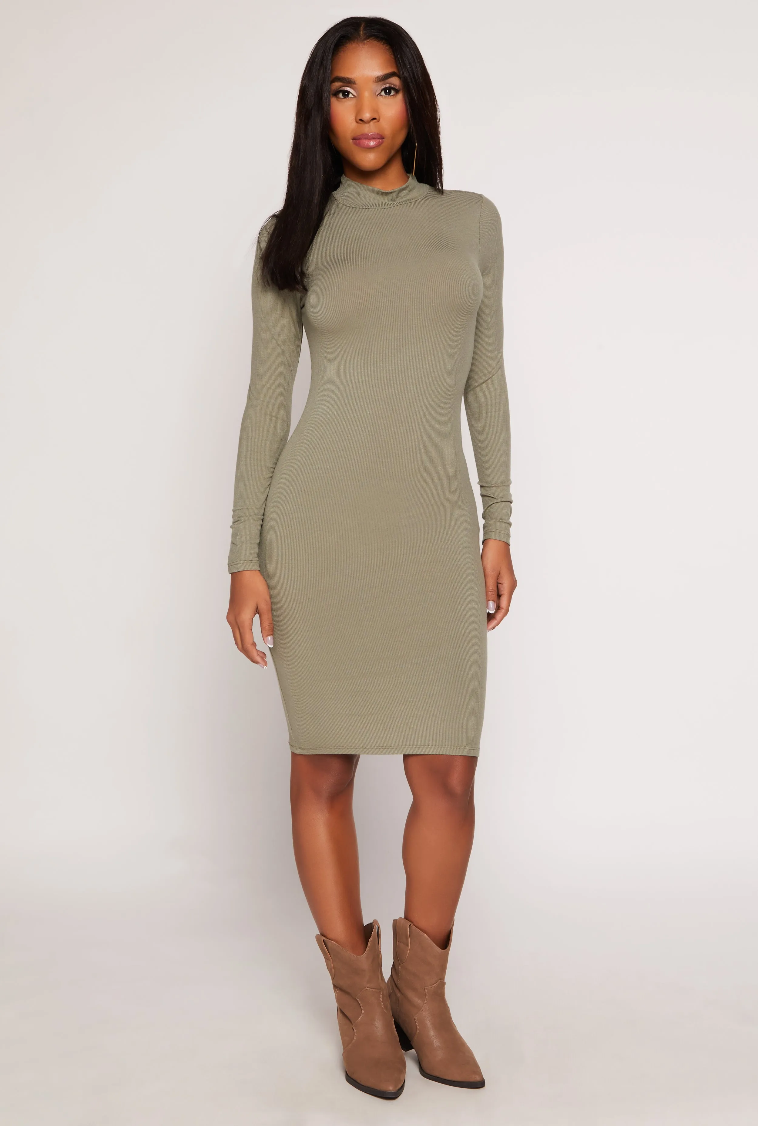 Ambiance Mock Neck T Shirt Dress