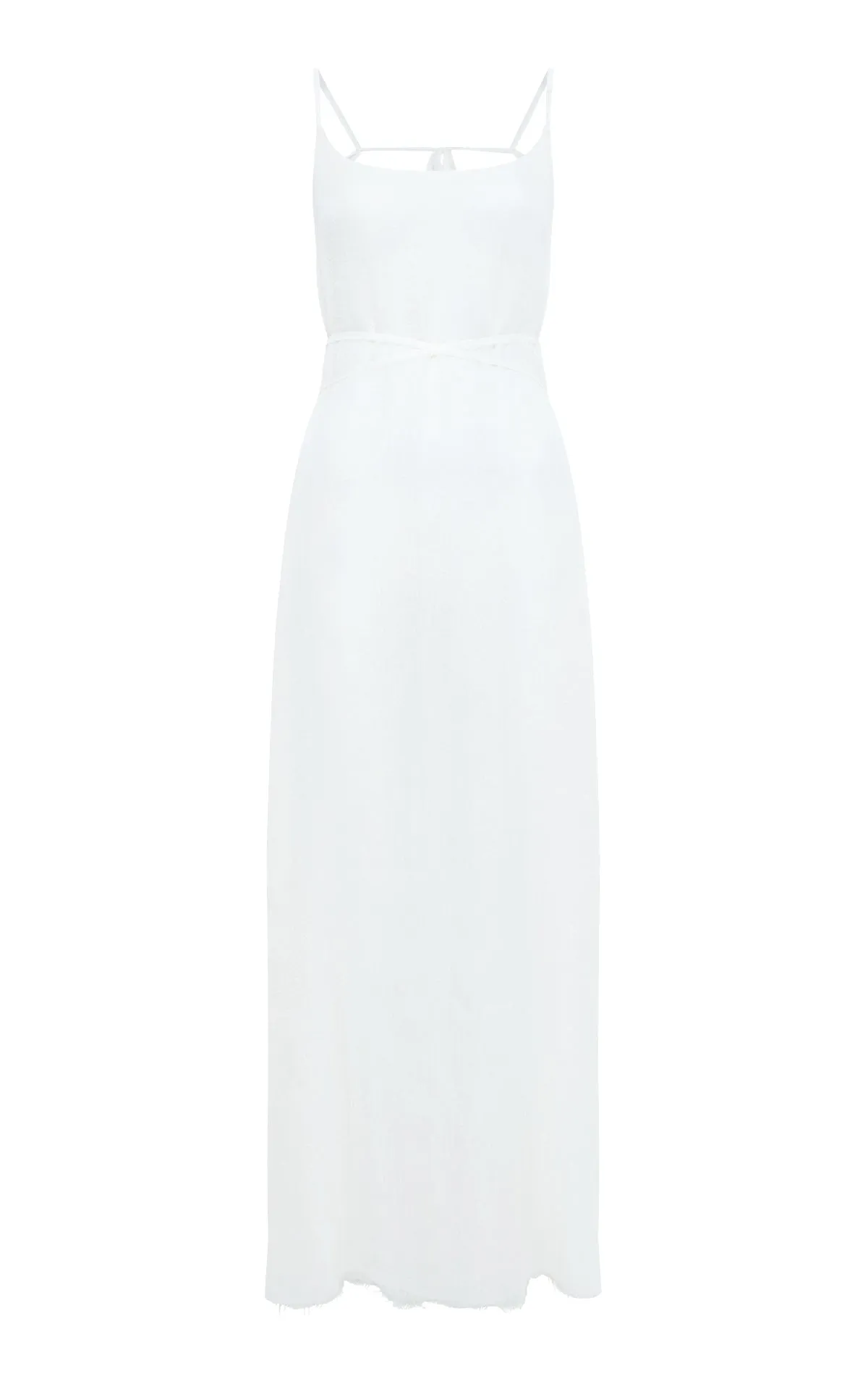 Amir Slip Maxi Dress in Ivory Silk Gauze