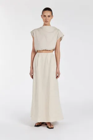 AMY NATURAL LINEN BUBBLE TOP