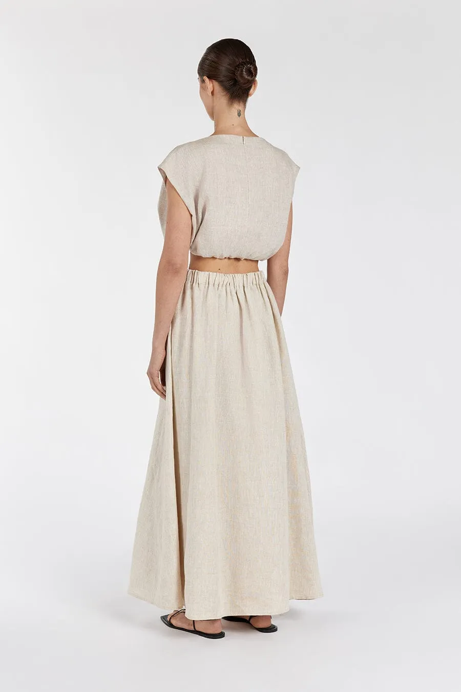 AMY NATURAL LINEN BUBBLE TOP