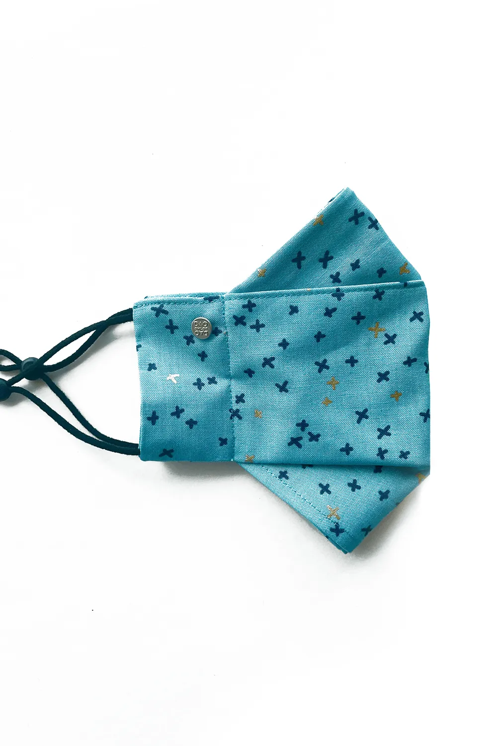 Aqua Blue X Print (Box Pleated Mask with Filter Pocket)