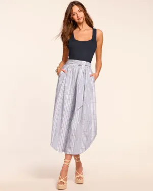 Aralyn Poplin Combo Sleeveless Midi Dress