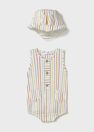 Atlas Short Romper & Hat Set - Stripes