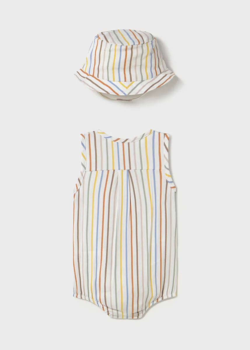Atlas Short Romper & Hat Set - Stripes