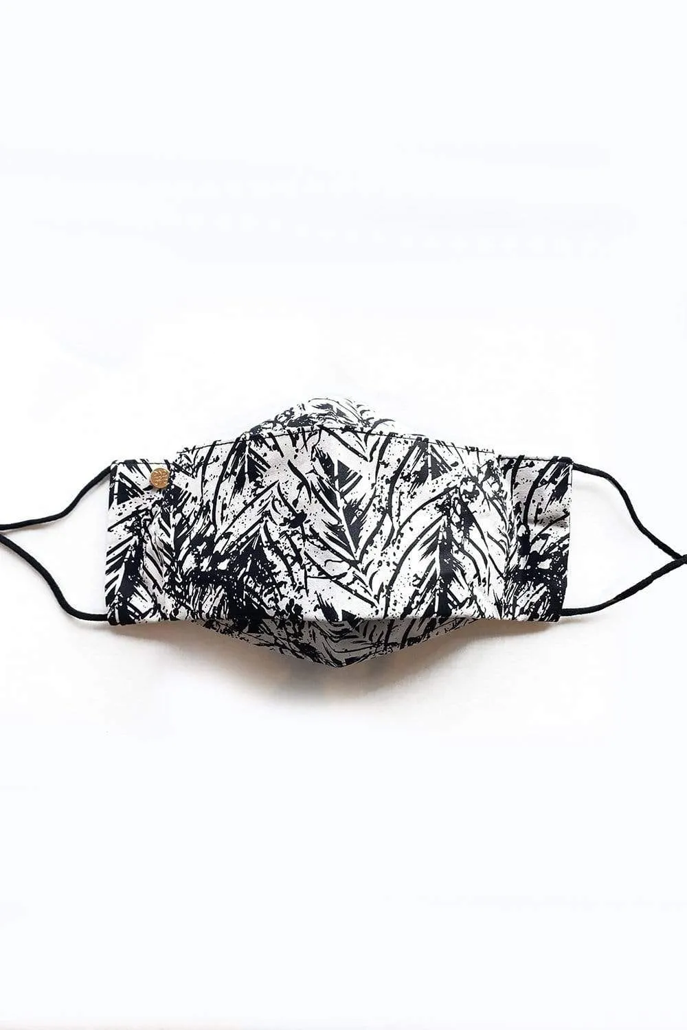 Black & White Textured (Box Pleated Mask with Filter Pocket)