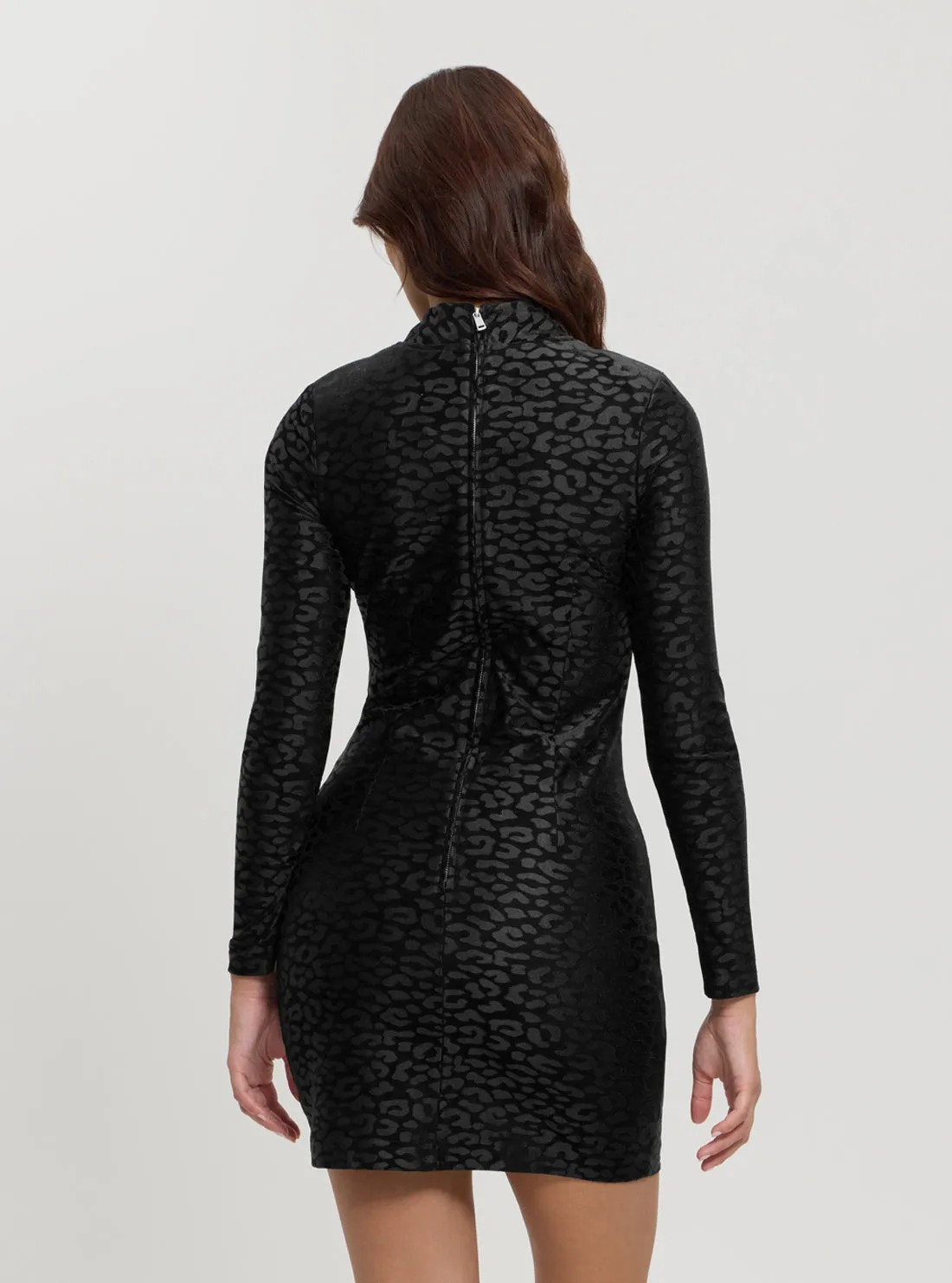 Black Elizabeth Mock Neck Mini Dress