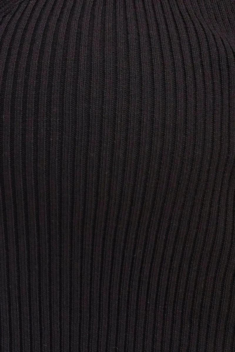 Black Knit Wrap Cami