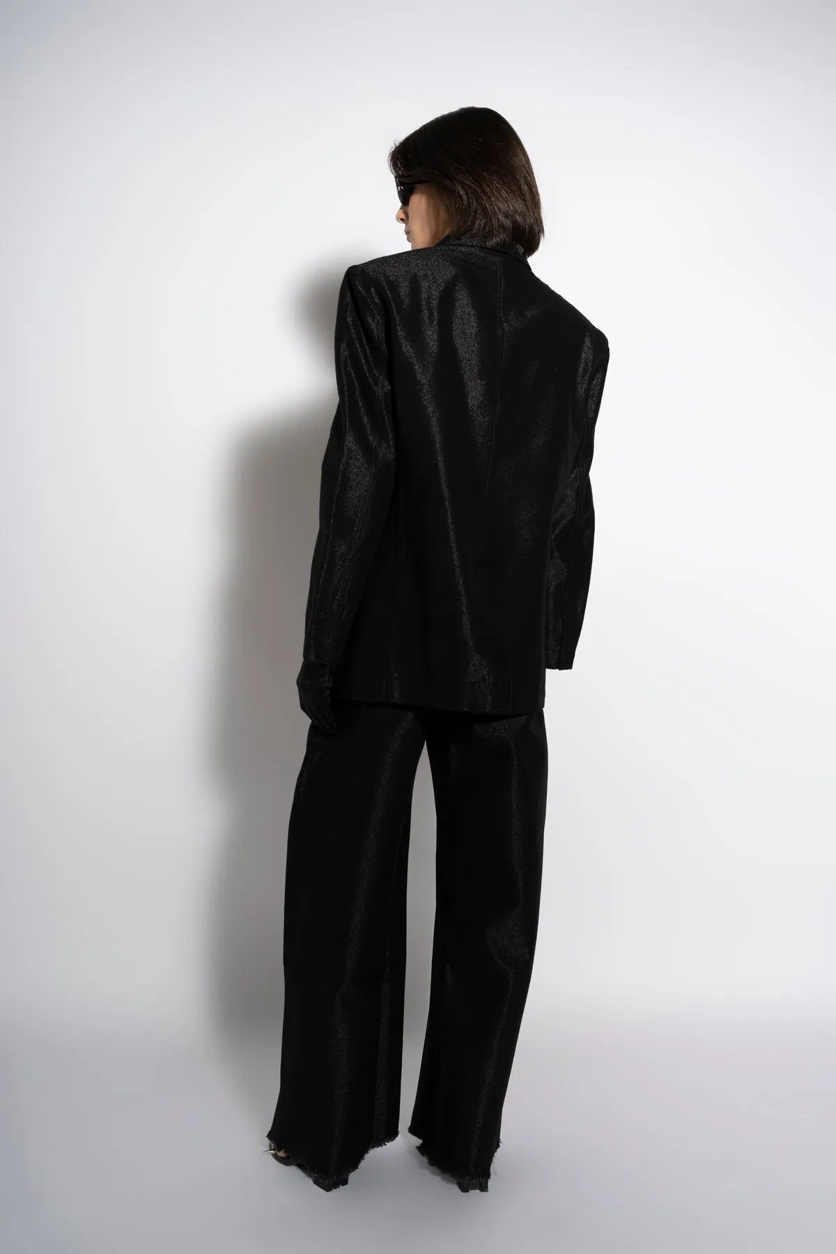 BLACK LUREX OVERSIZED BLAZER
