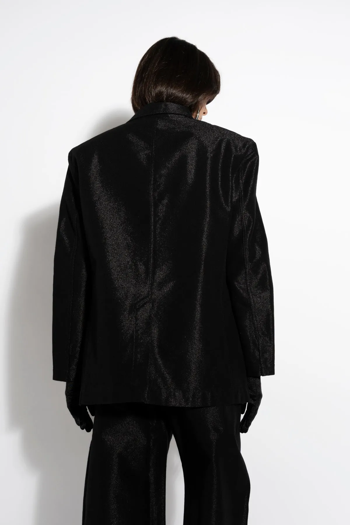 BLACK LUREX OVERSIZED BLAZER