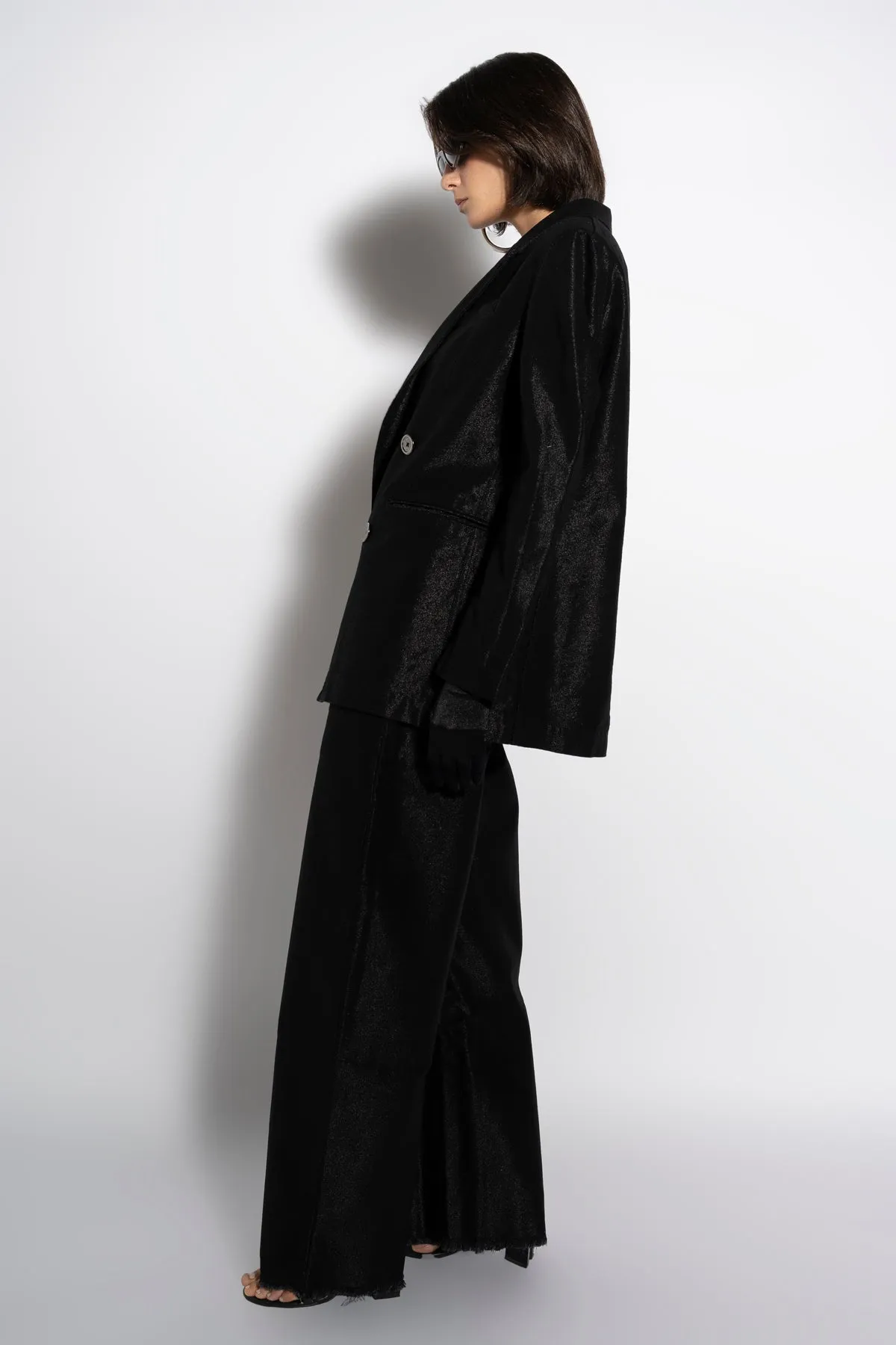 BLACK LUREX OVERSIZED BLAZER