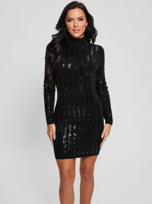 Black Sequin Bailey Mini Dress