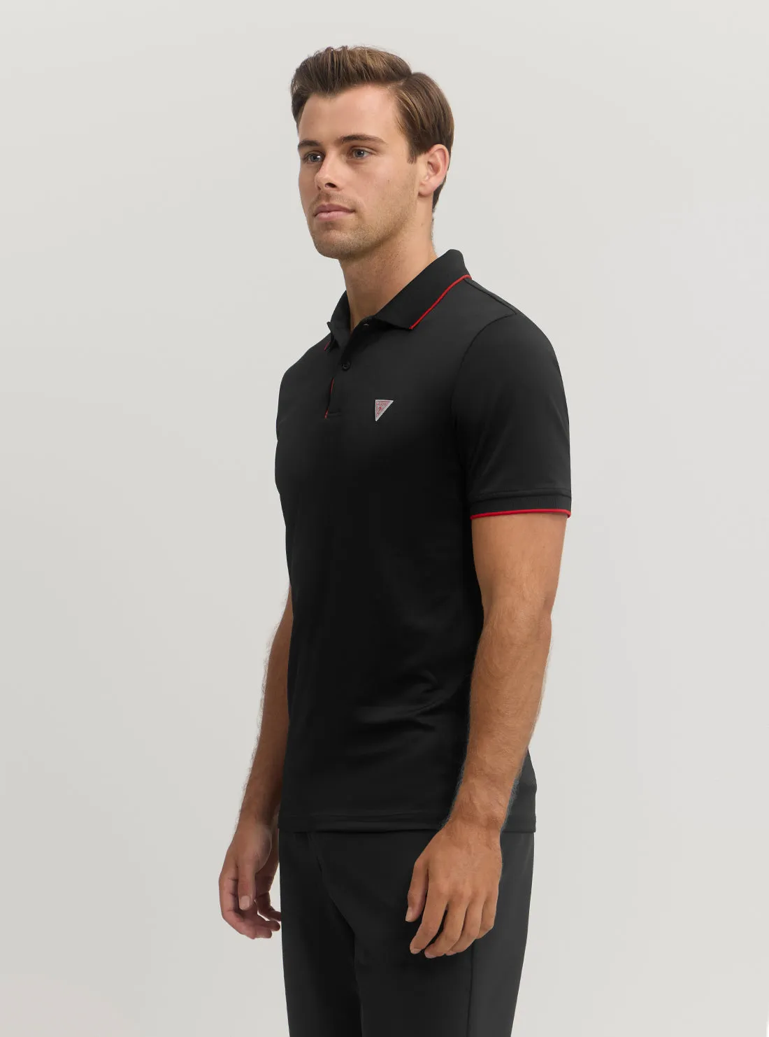 Black Stretch Polo T-Shirt