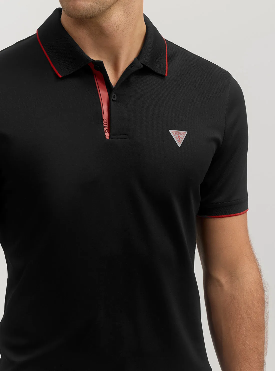 Black Stretch Polo T-Shirt
