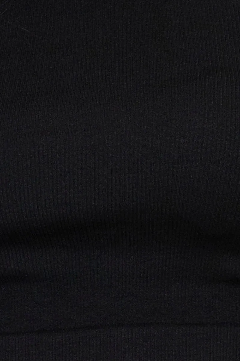 Black T Shirt Short Sleeve Crop Crew Neck