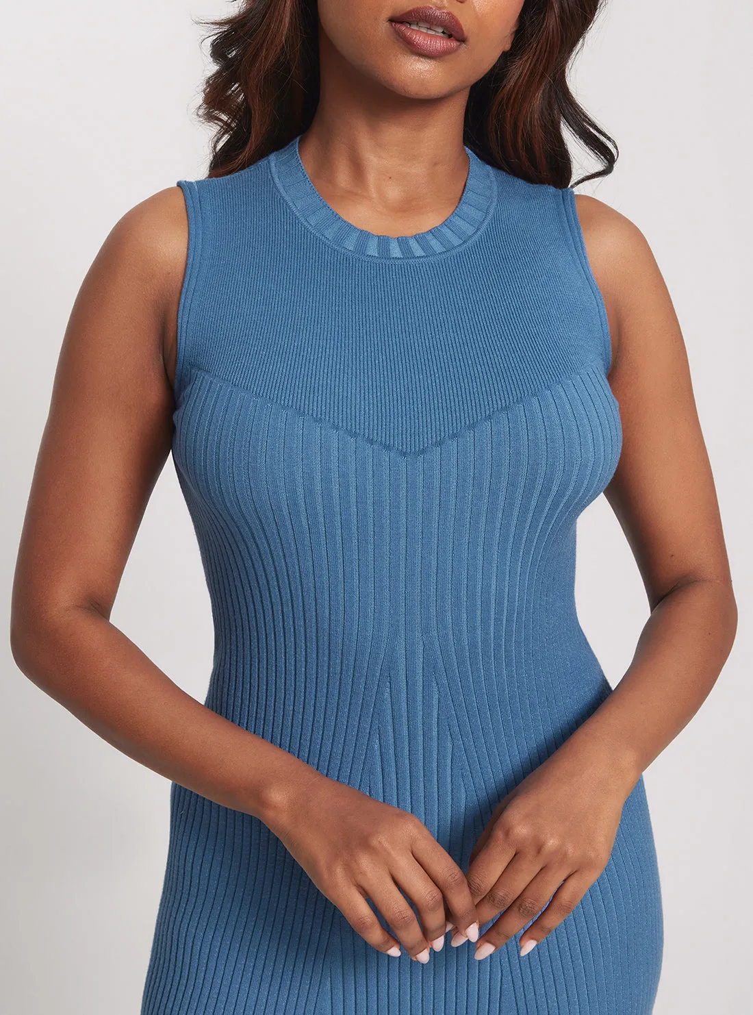 Blue Allie Short Sleeve Knit Dress