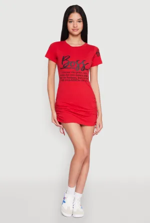 Boss Glitter Ruched T Shirt Dress