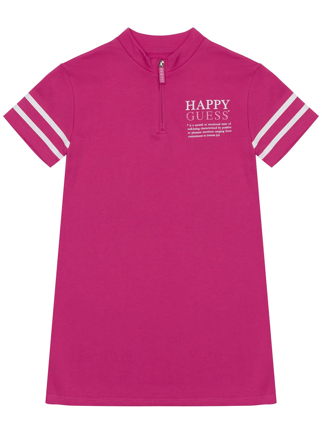 Bright Pink French Terry Short Sleeve Dress (8-16)