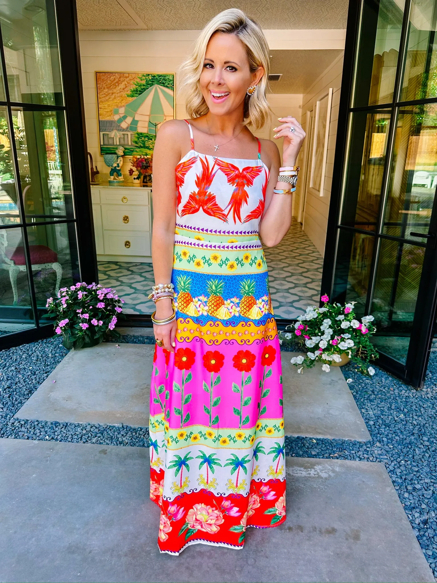 CALLING FOR SUMMER PARROT MAXI DRESS