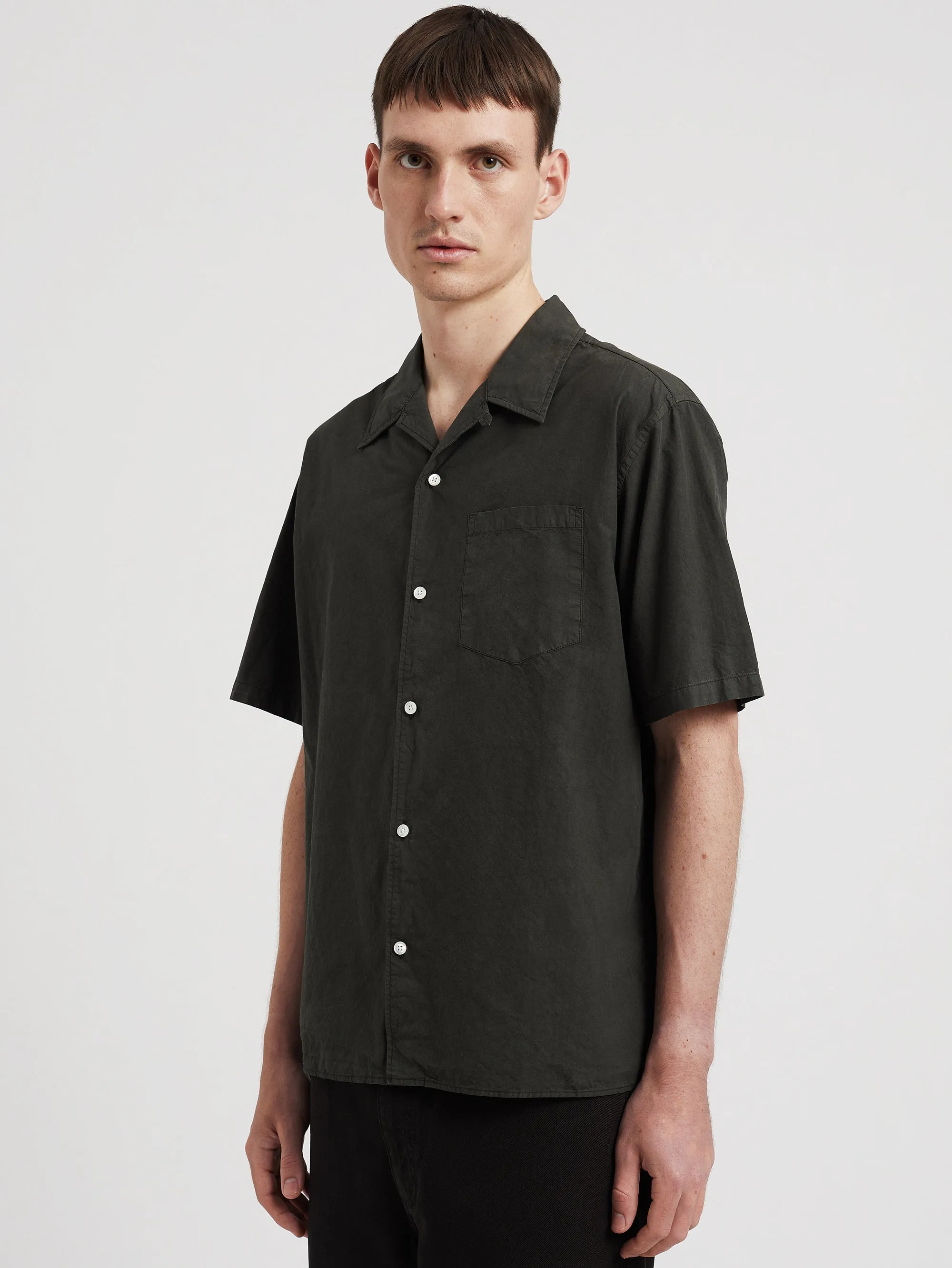 Camicia Casual in Popeline e Tencel Oliva