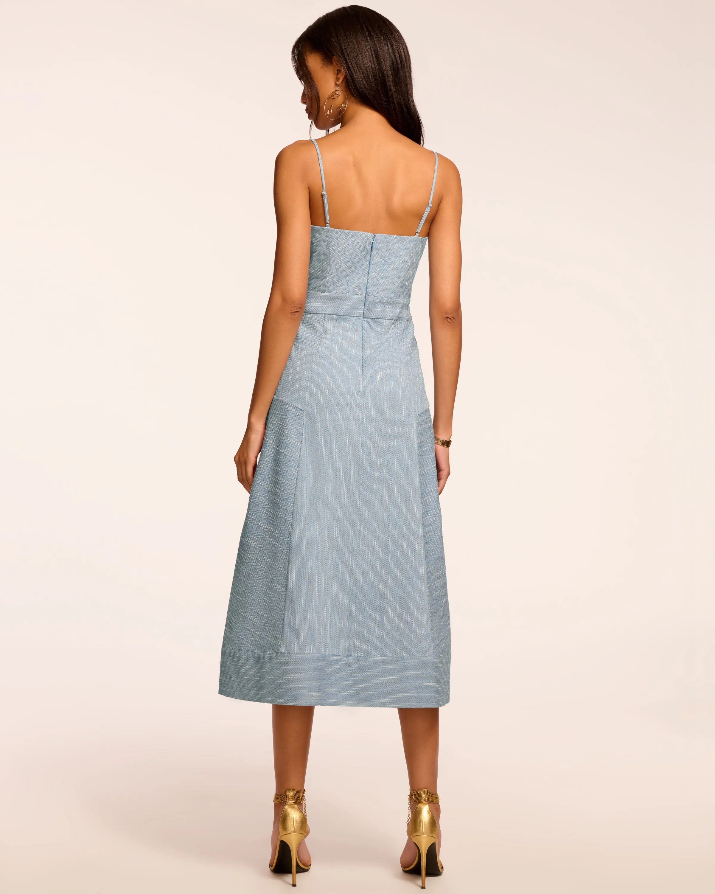 Cassia Textured Sleeveless Midi Dress