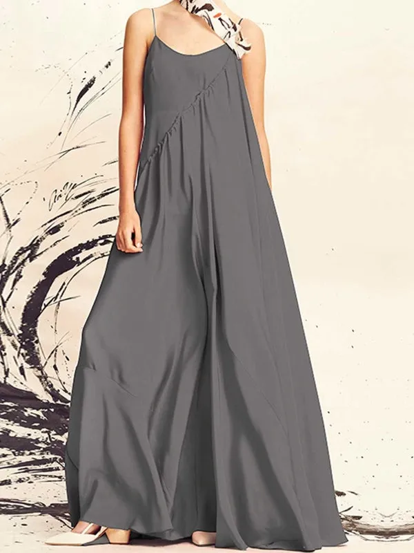 Casual Sleeveless Solid Summer Long Women Maxi Dress