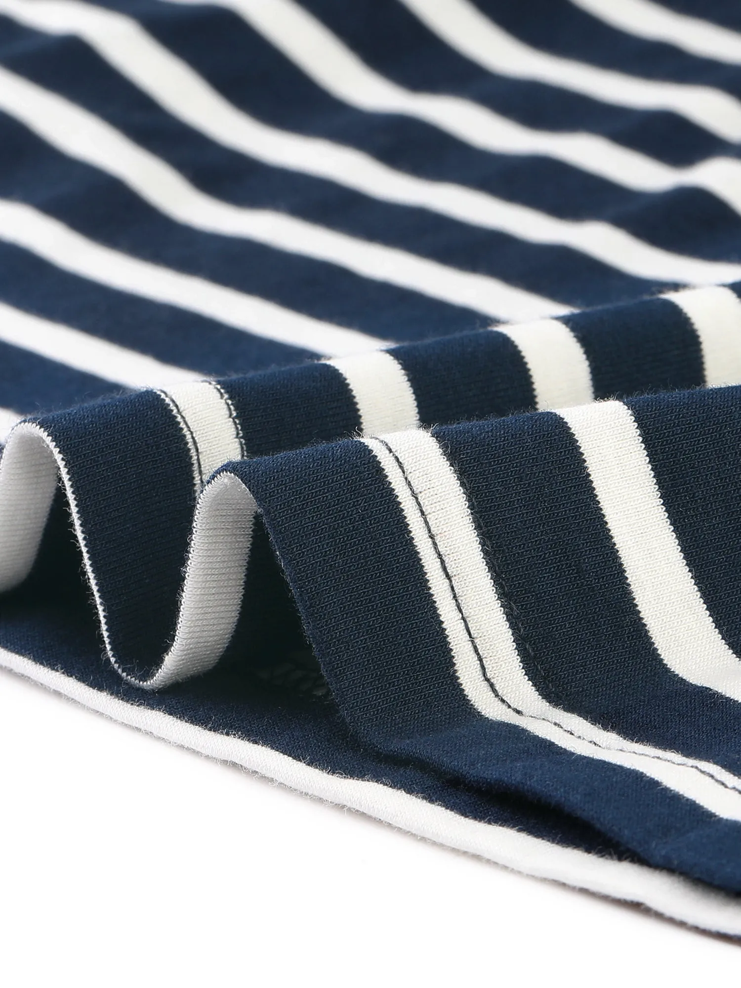 Casual Striped 3/4 Sleeve Basic Boat Neck T-shirt