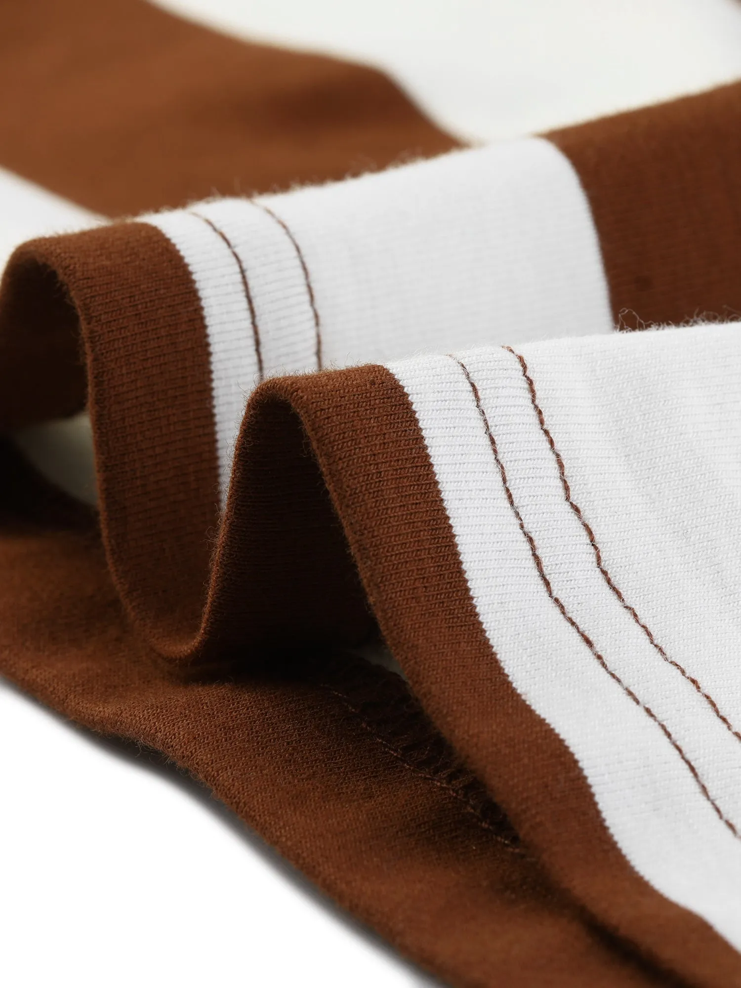 Casual Striped 3/4 Sleeve Basic Boat Neck T-shirt
