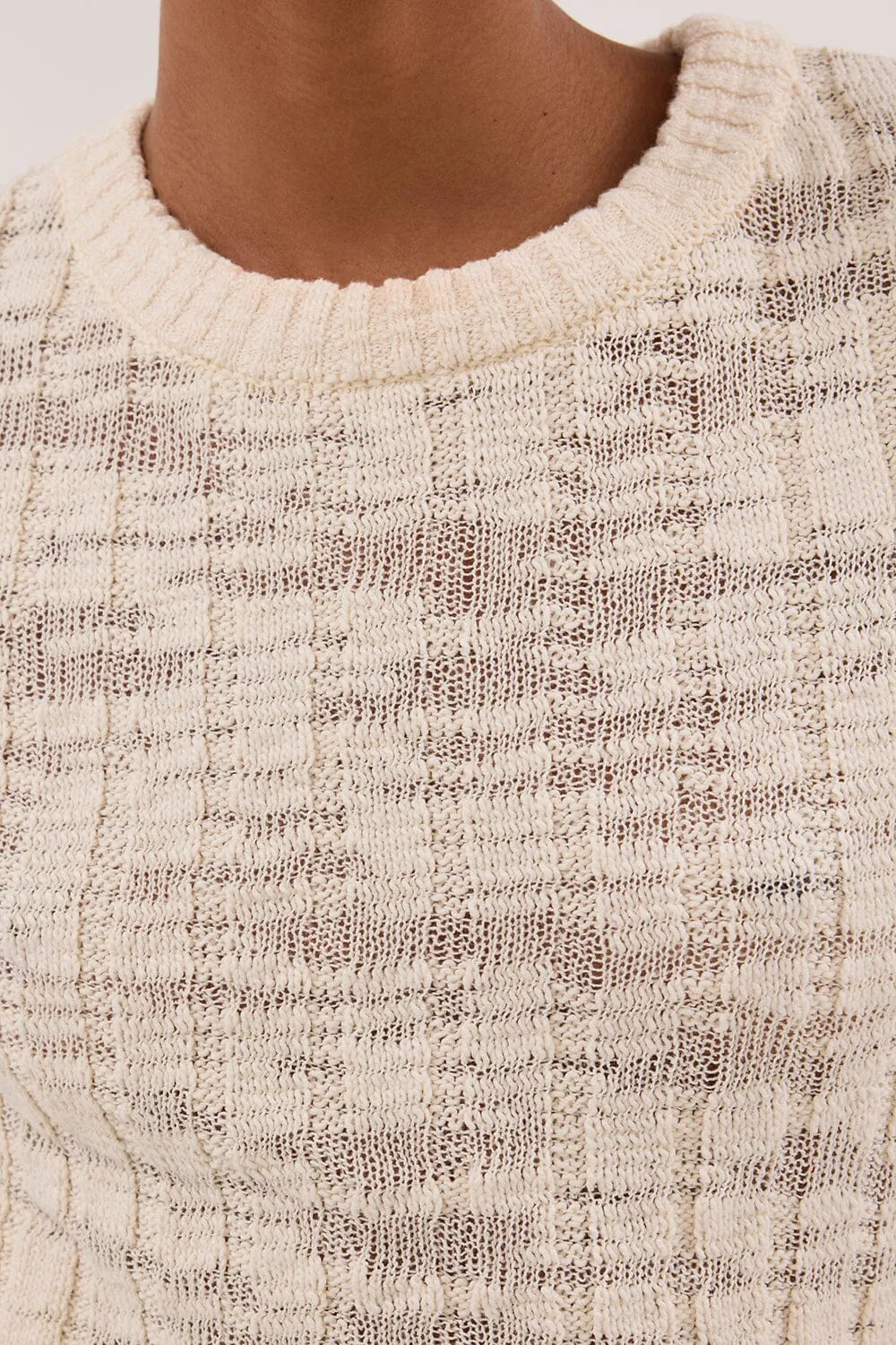 CIA NATURAL CAP SLEEVE KNIT TEE