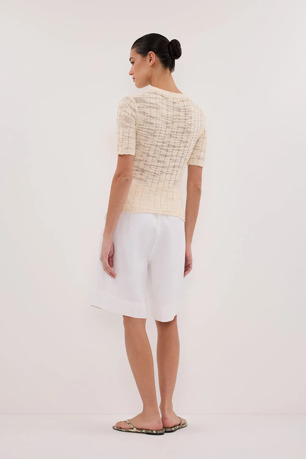 CIA NATURAL CAP SLEEVE KNIT TEE