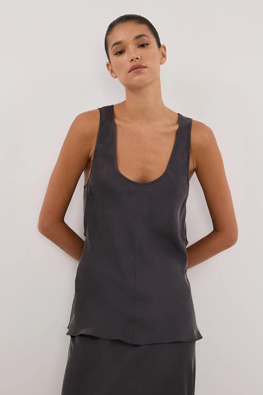 COLETTE PETROL SILK CAMI TOP