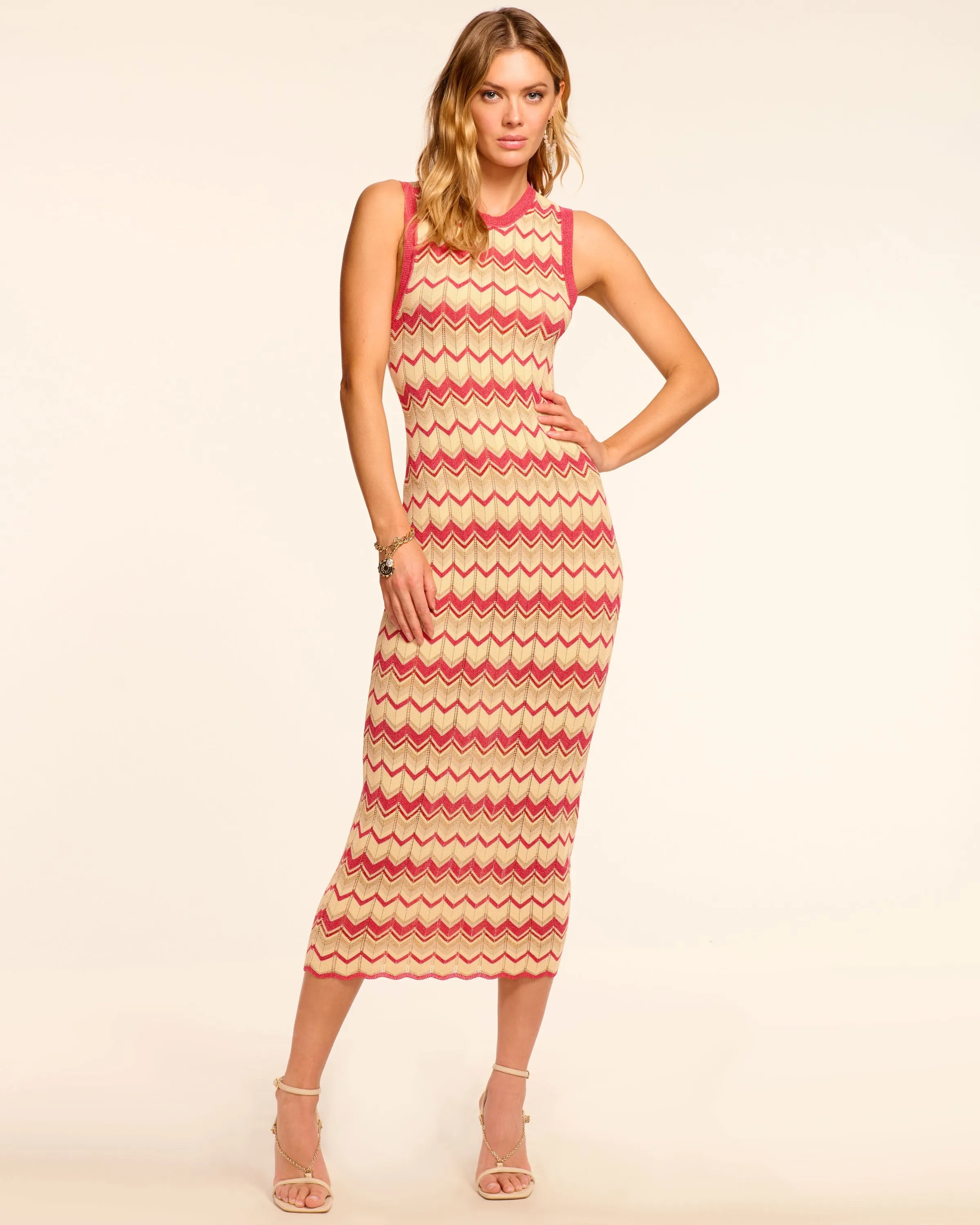 Declan Metallic Knit Midi Dress