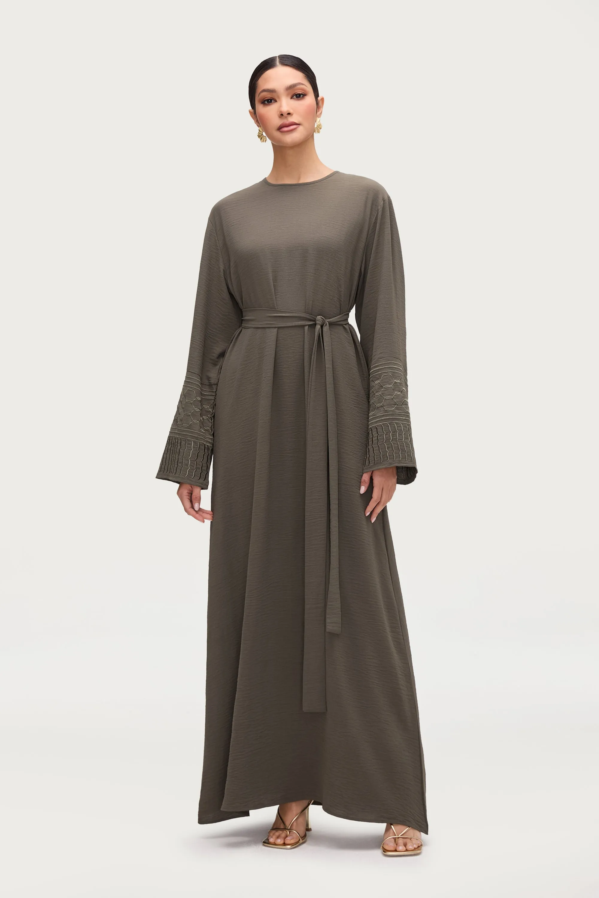 Dima Embroidered Maxi Dress - Sage