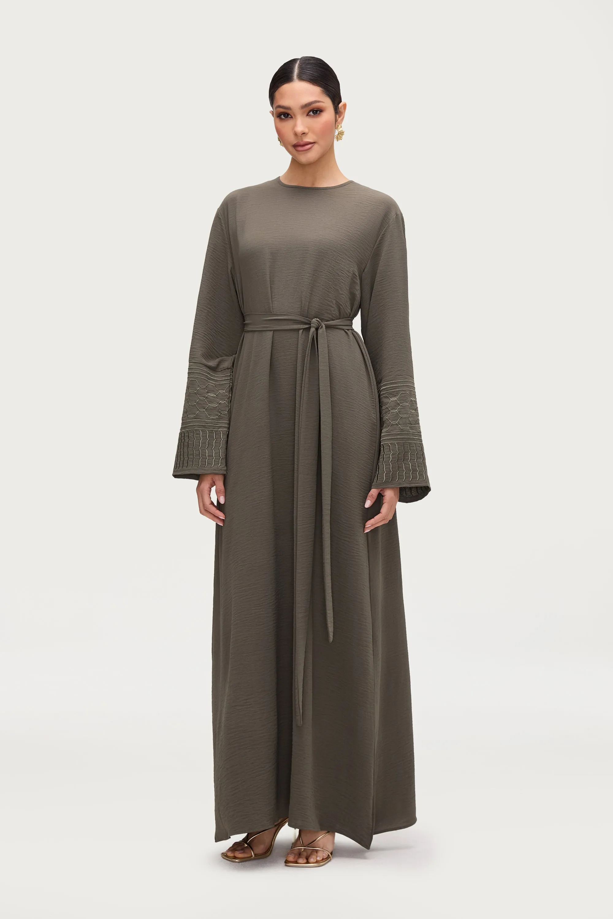 Dima Embroidered Maxi Dress - Sage
