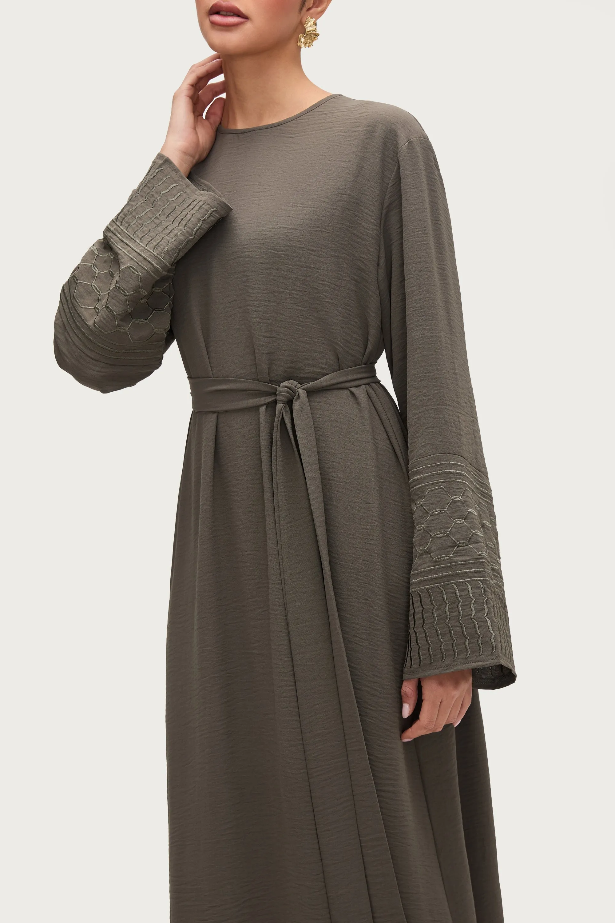 Dima Embroidered Maxi Dress - Sage