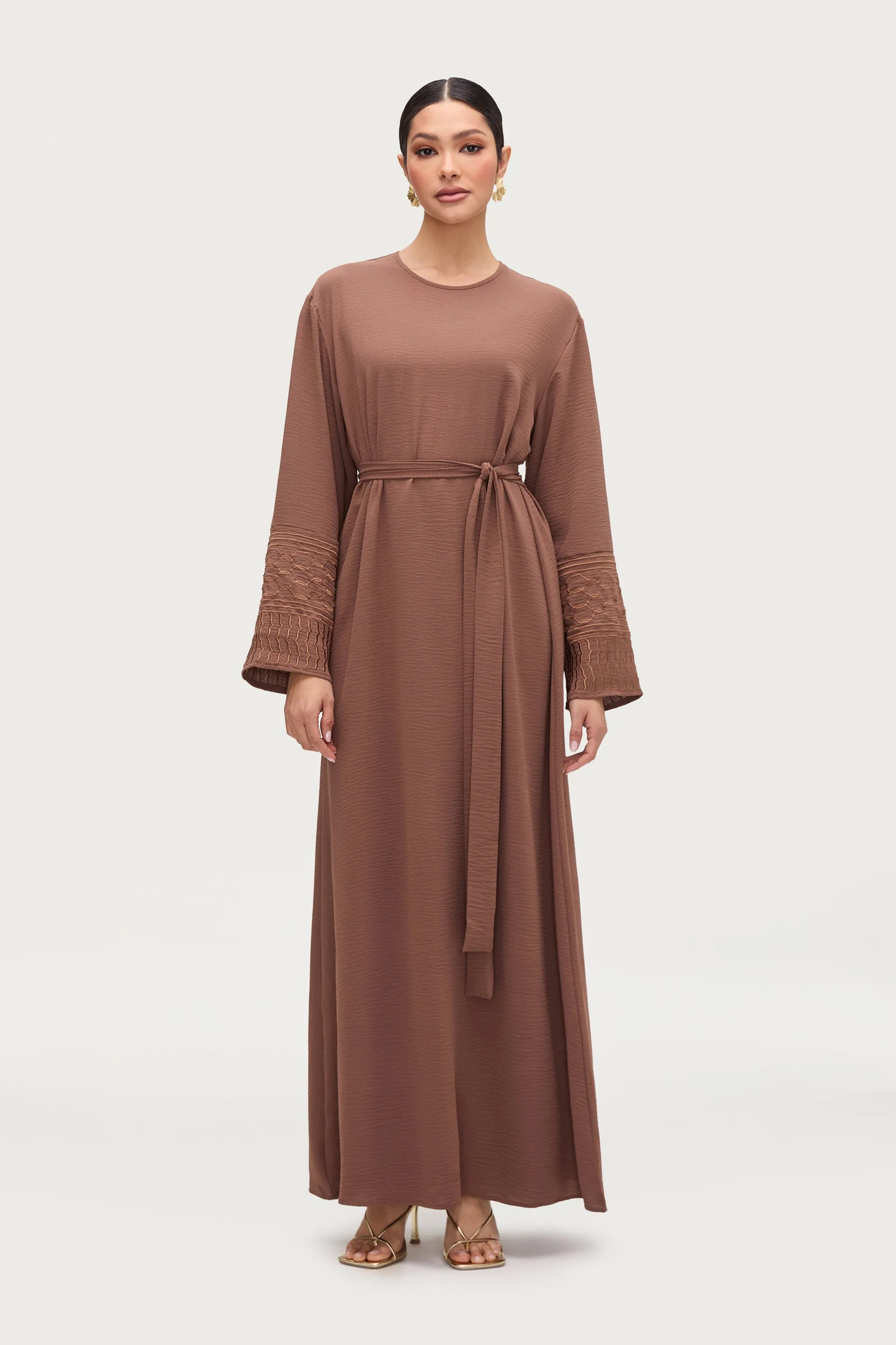 Dima Embroidered Maxi Dress - Truffle