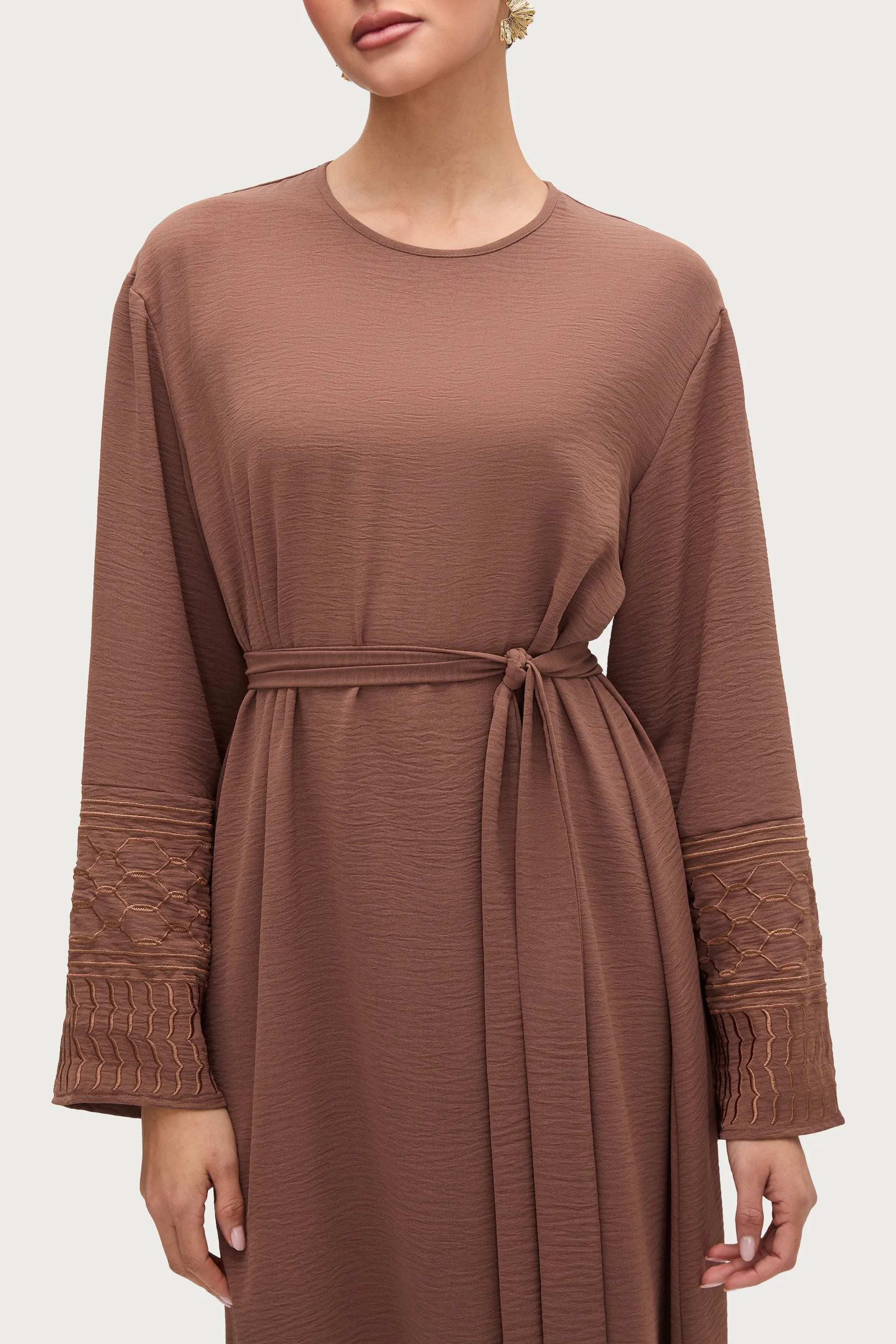 Dima Embroidered Maxi Dress - Truffle