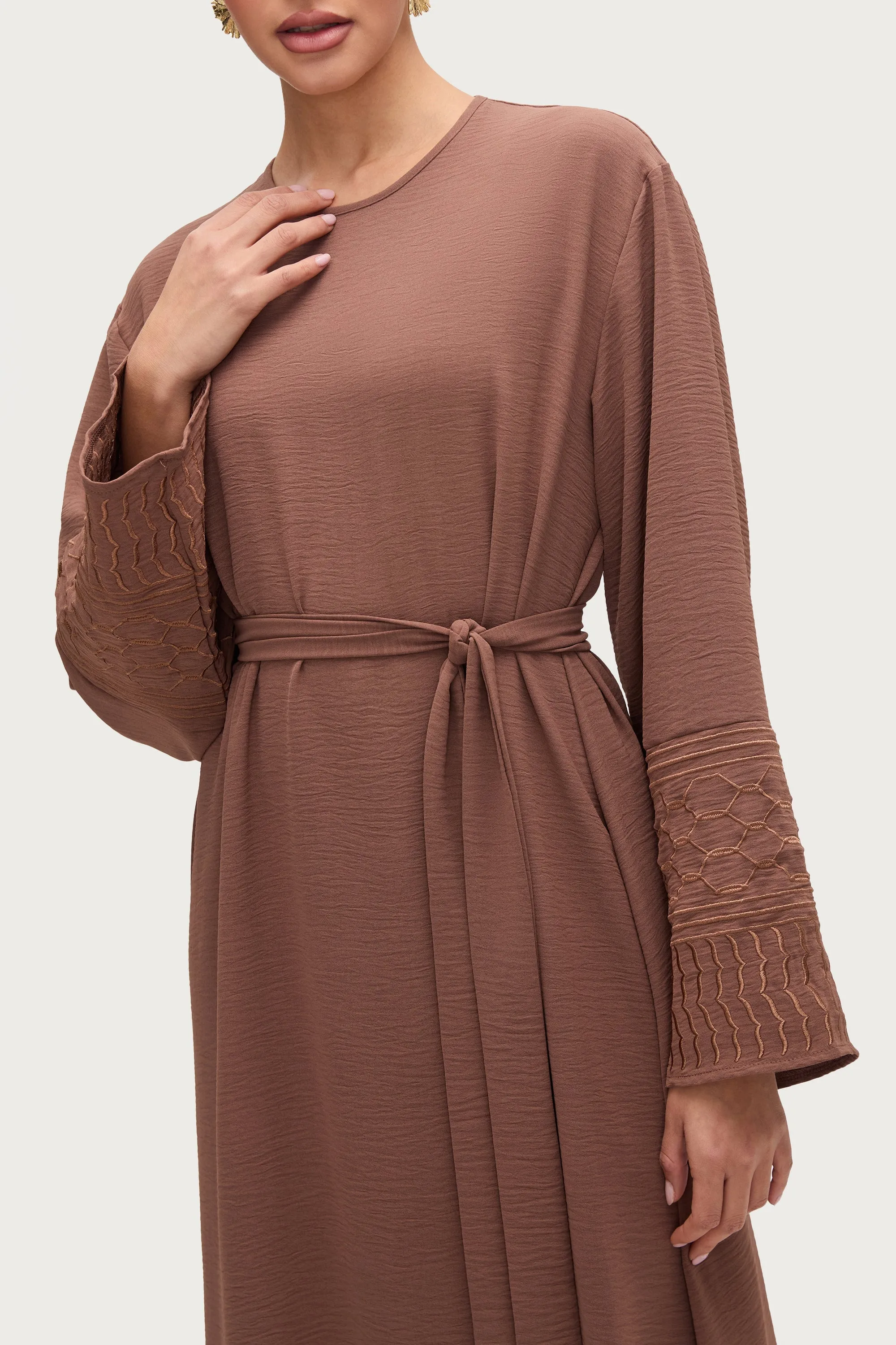 Dima Embroidered Maxi Dress - Truffle