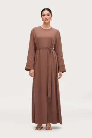 Dima Embroidered Maxi Dress - Truffle