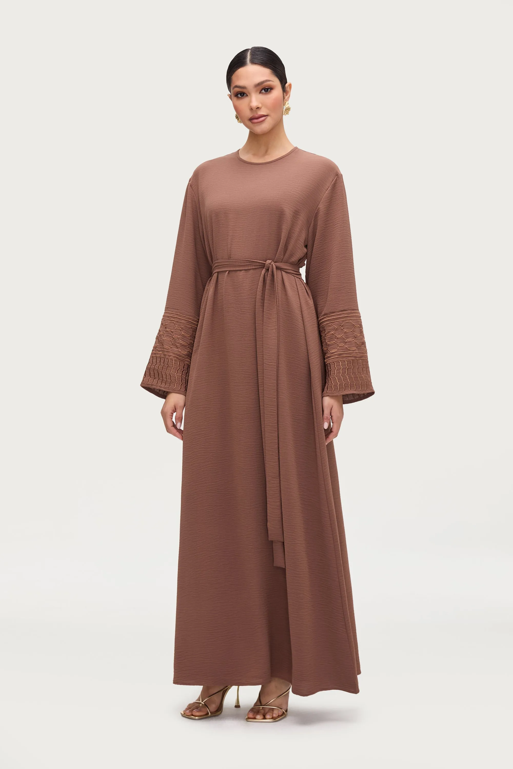Dima Embroidered Maxi Dress - Truffle