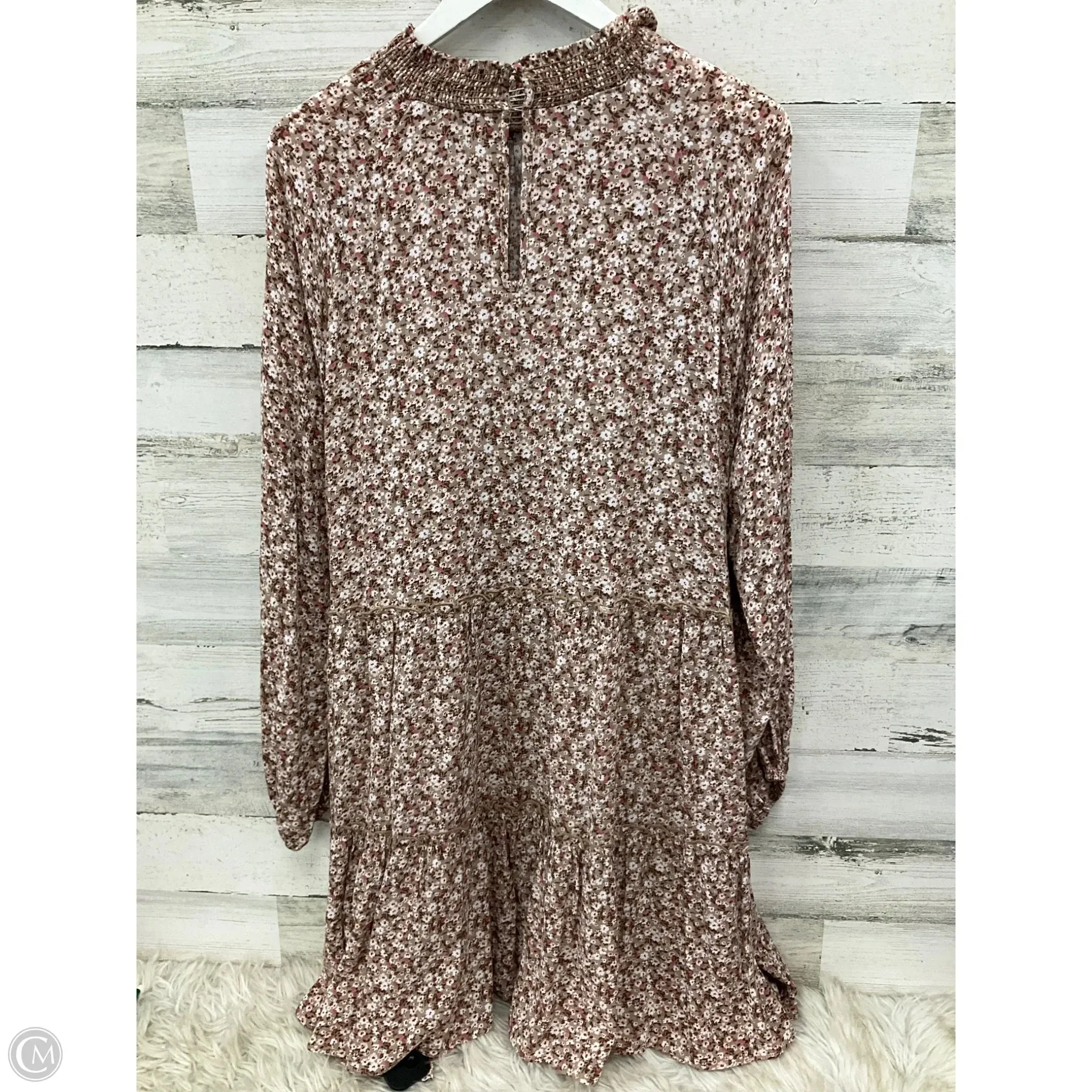 Dress Casual Midi By Clothes Mentor In Brown, Size: 2x