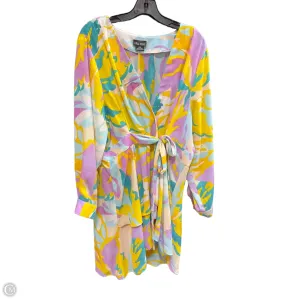 Dress Casual Short By City Chic In White & Yellow, Size: 18
